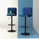 Royal Blue Luxurious Feel Velvet Counter Bar Chair / Long Chair - Decor Smart