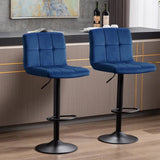 Royal Blue Luxurious Feel Velvet Counter Bar Chair / Long Chair - Decor Smart