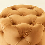 Royal Look Ottoman in Soft Velvet and Gold Trim
