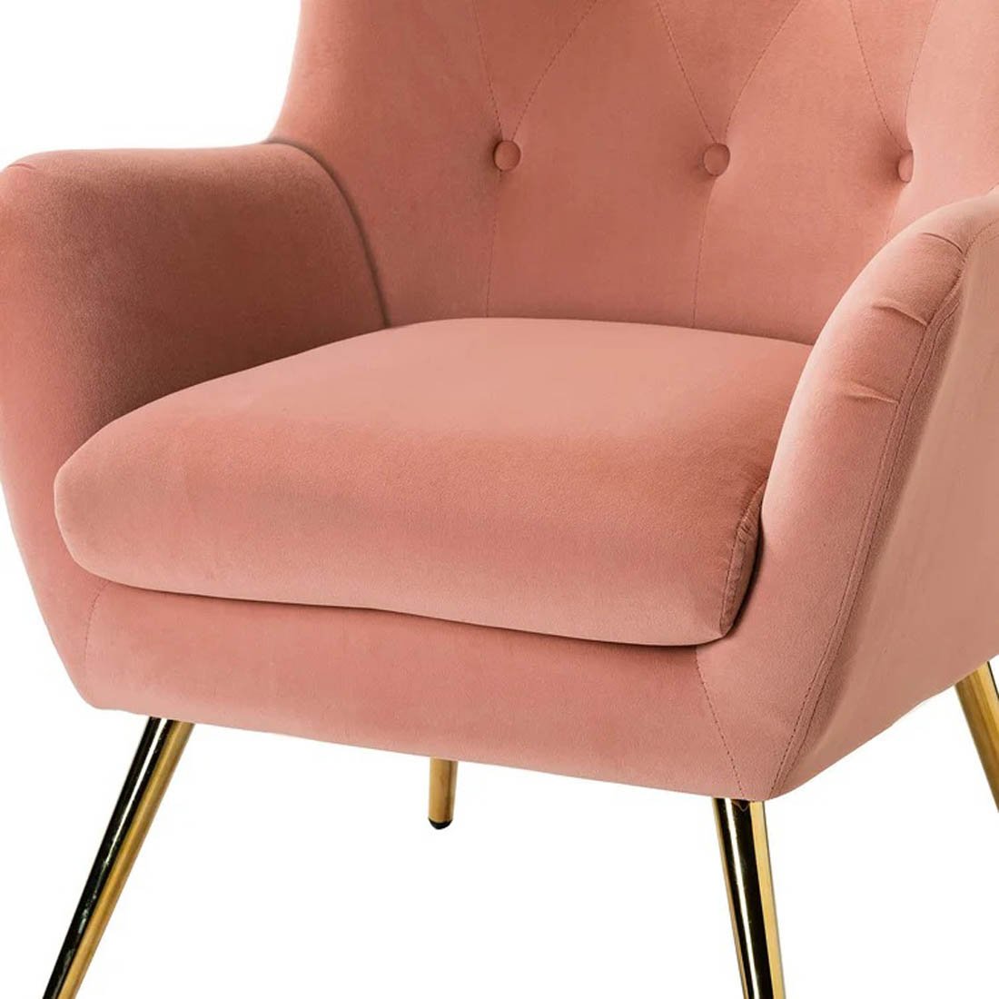 Royal Pink Comfortable Tufted Velvet Sofa Lounge Chair - Decor Smart