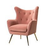 Royal Pink Comfortable Tufted Velvet Sofa Lounge Chair - Decor Smart
