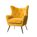 Royal Yellow Comfortable Tufted Velvet Sofa Lounge Chair - Decor Smart