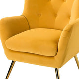 Royal Yellow Comfortable Tufted Velvet Sofa Lounge Chair - Decor Smart