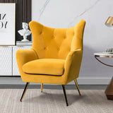 Royal Yellow Comfortable Tufted Velvet Sofa Lounge Chair - Decor Smart