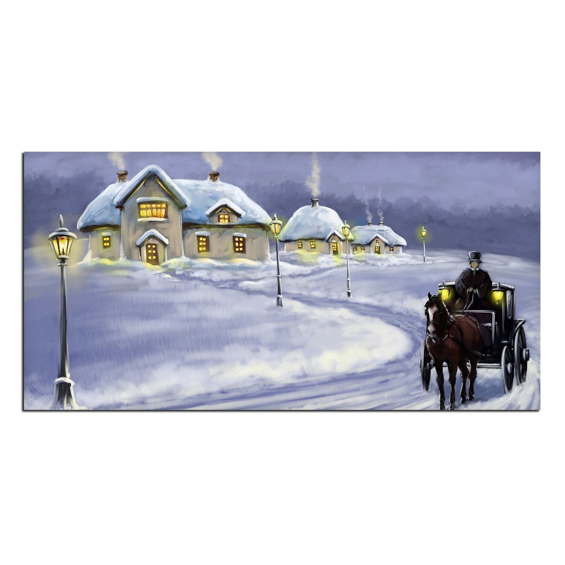 Rural Landscape in Winters Wall Painting - Decor Smart