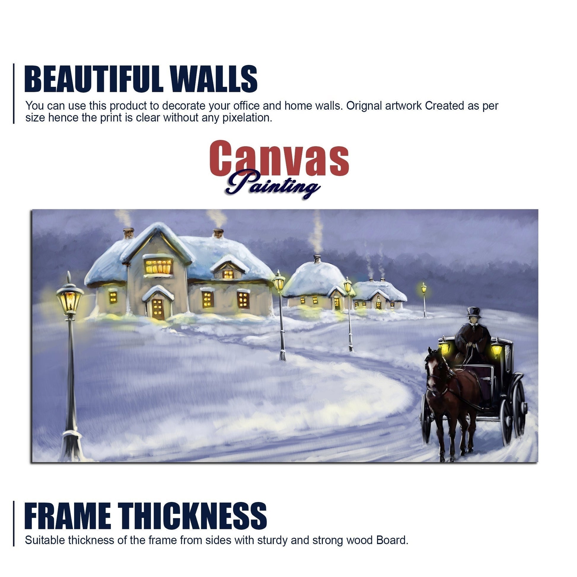 Rural Landscape in Winters Wall Painting - Decor Smart