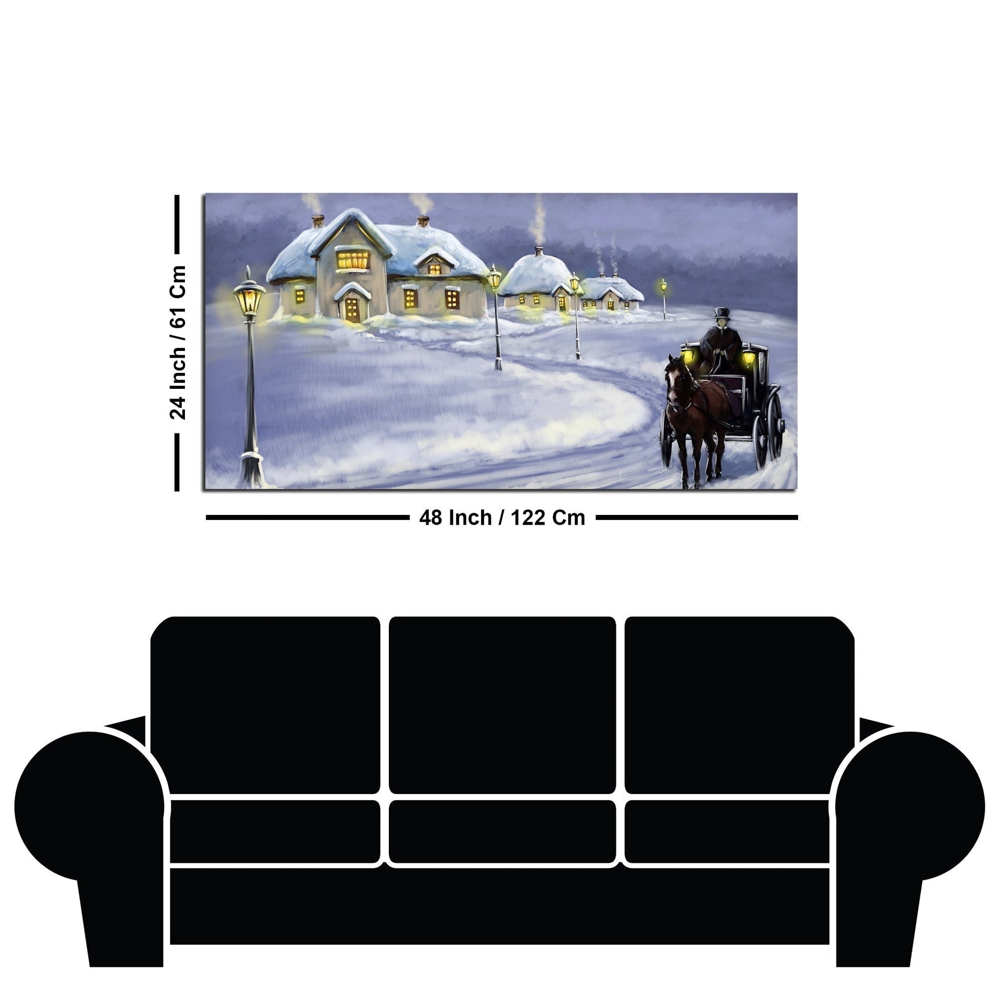 Rural Landscape in Winters Wall Painting - Decor Smart