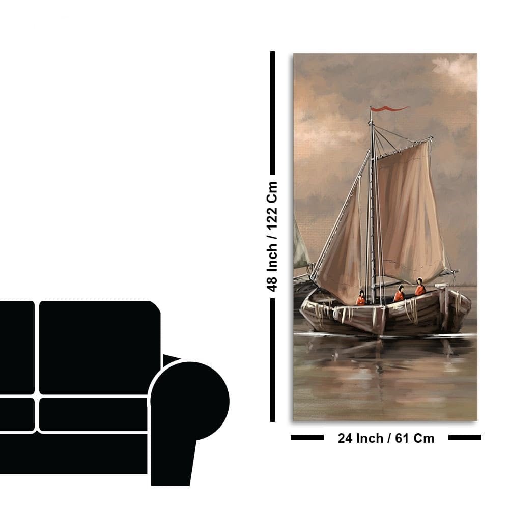 Sailing Boat on the Sea landscape Wall Painting - Decor Smart