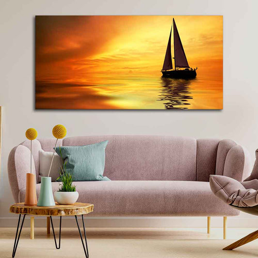 Sailing in Sunset Canvas Wall Painting - Decor Smart