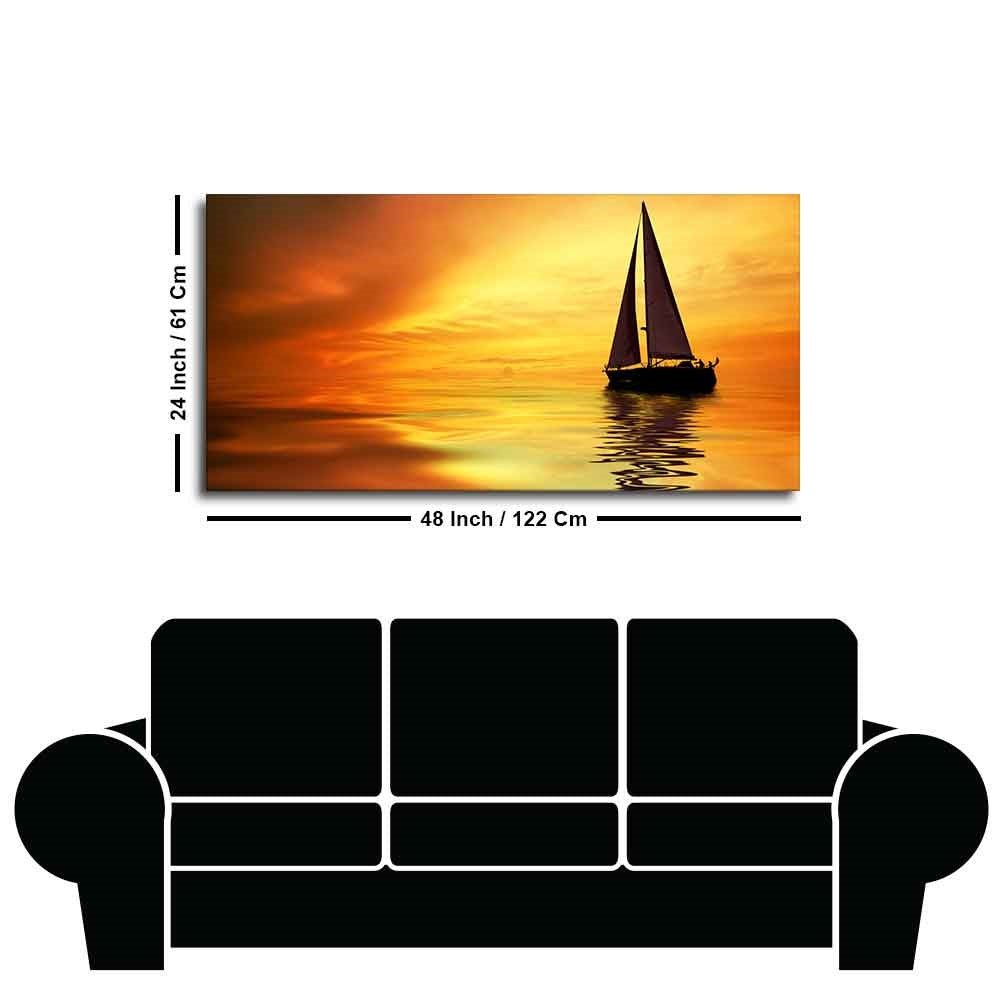 Sailing in Sunset Canvas Wall Painting - Decor Smart