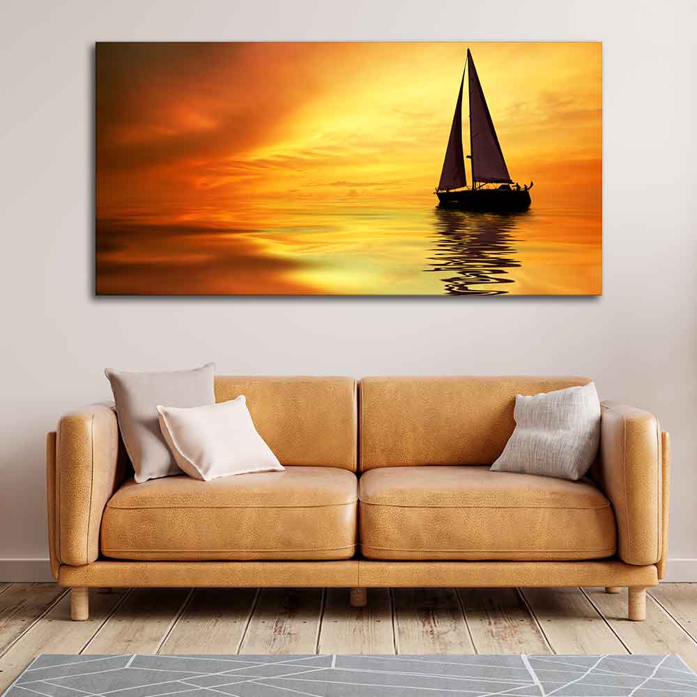 Sailing in Sunset Canvas Wall Painting - Decor Smart