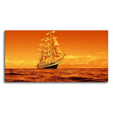 Sailing Ship in a Beautiful Golden Hour Premium Wall Painting - Decor Smart