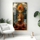 Sankatmochan Hanuman Premium Acrylic Floating Vertical Wall Painting - Decor Smart