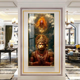 Sankatmochan Hanuman Premium Acrylic Floating Vertical Wall Painting - Decor Smart