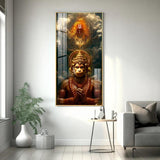 Sankatmochan Hanuman Premium Acrylic Floating Vertical Wall Painting - Decor Smart