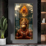 Sankatmochan Hanuman Premium Acrylic Floating Vertical Wall Painting - Decor Smart