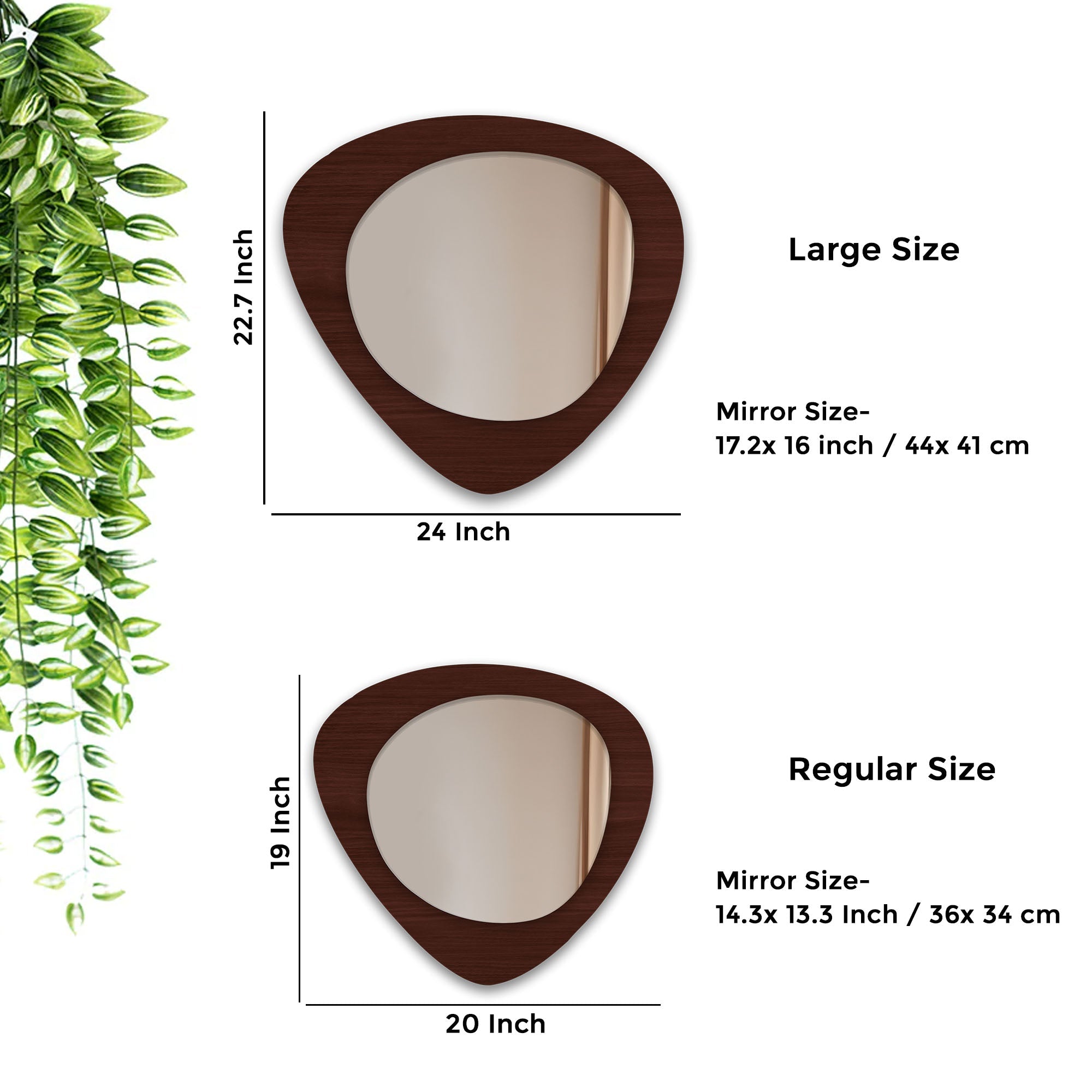 Scandinavian Classic Oval Shaped Wooden Wall Mirror - Decor Smart
