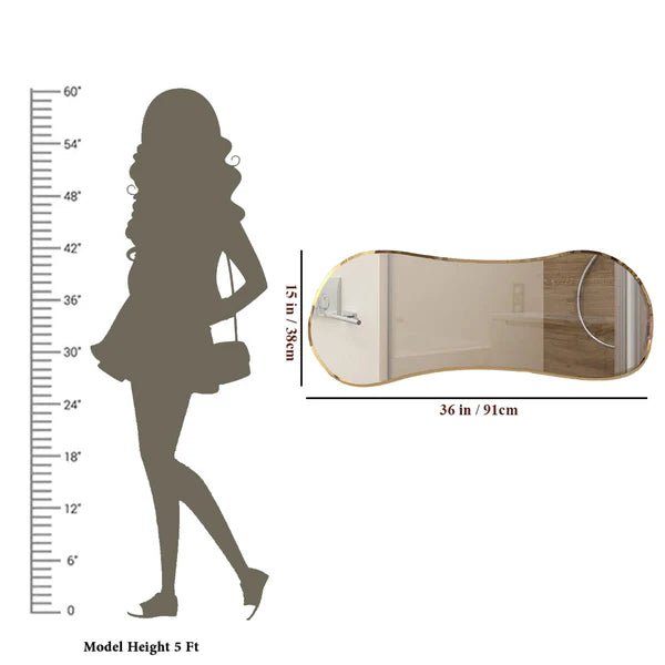 Scandinavian Frameless Beveled Asymmetrical Shape Bathroom Mirror - Decor Smart