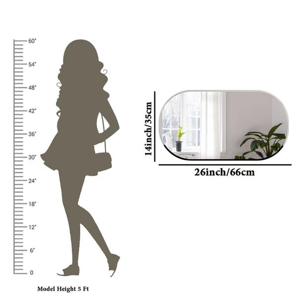 Scandinavian Frameless Beveled Capsule shaped Bathroom Mirror - Decor Smart