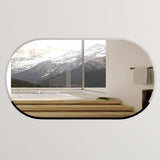 Scandinavian Frameless Beveled Capsule shaped Bathroom Mirror - Decor Smart