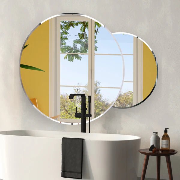 Scandinavian Frameless Beveled Circular Premium Bathroom Mirror - Decor Smart