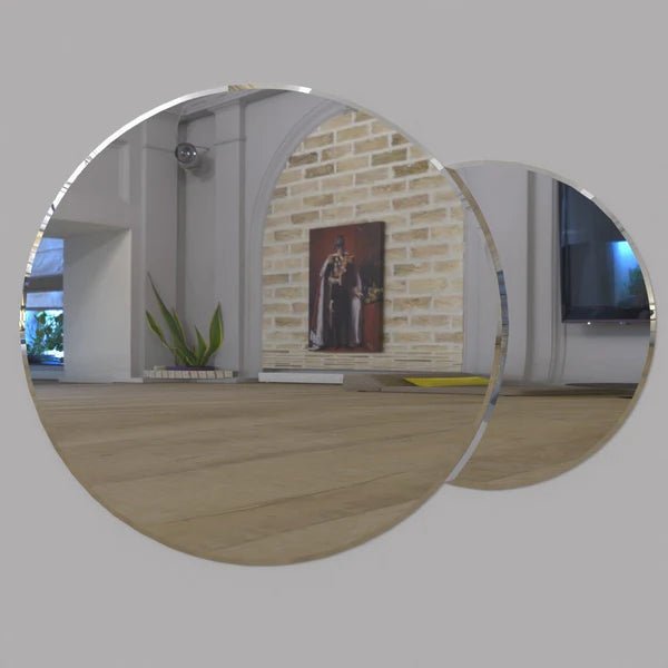 Scandinavian Frameless Beveled Circular Premium Bathroom Mirror - Decor Smart
