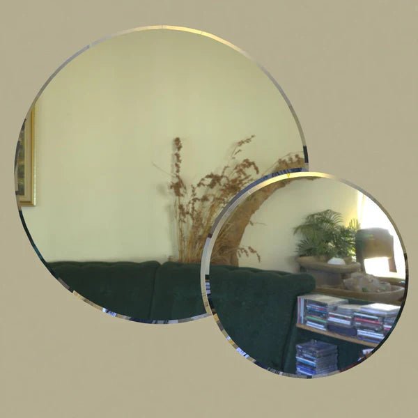 Scandinavian Frameless Beveled Dual Round Bathroom Mirror - Decor Smart