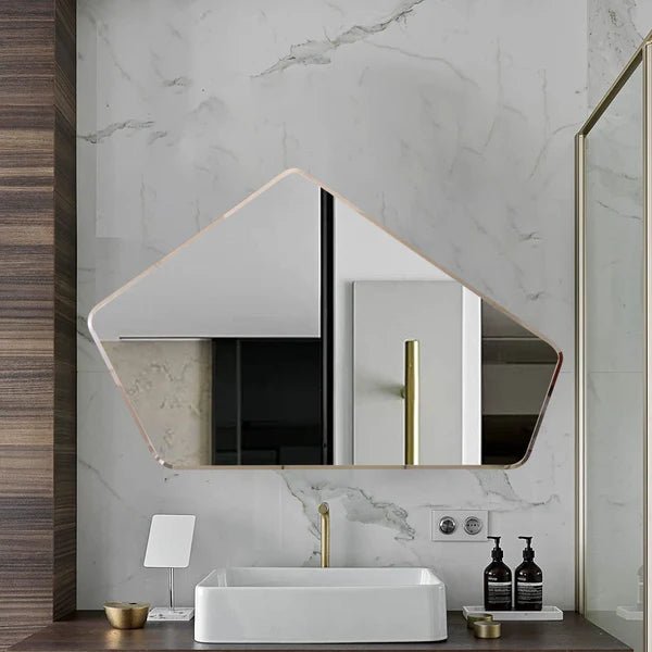 Scandinavian Frameless Beveled Geometrical Shaped Mirror - Decor Smart