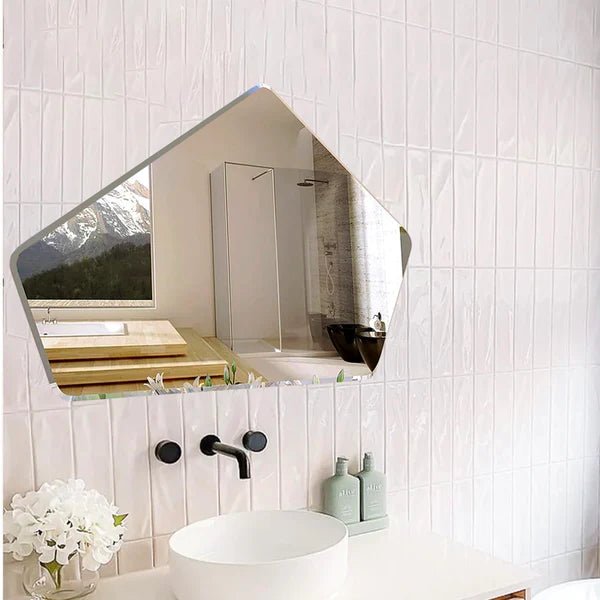 Scandinavian Frameless Beveled Geometrical Shaped Mirror - Decor Smart