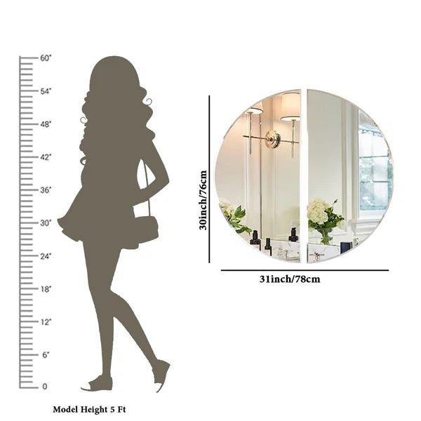 Scandinavian Frameless Beveled Modern Semi Circle Bathroom Mirror - Decor Smart