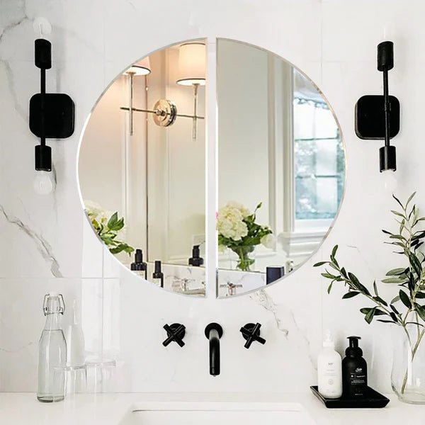 Scandinavian Frameless Beveled Modern Semi Circle Bathroom Mirror - Decor Smart