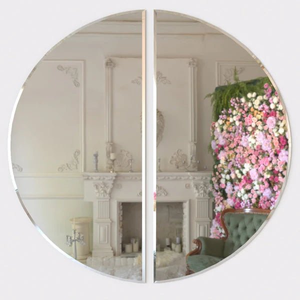 Scandinavian Frameless Beveled Modern Semi Circle Bathroom Mirror - Decor Smart