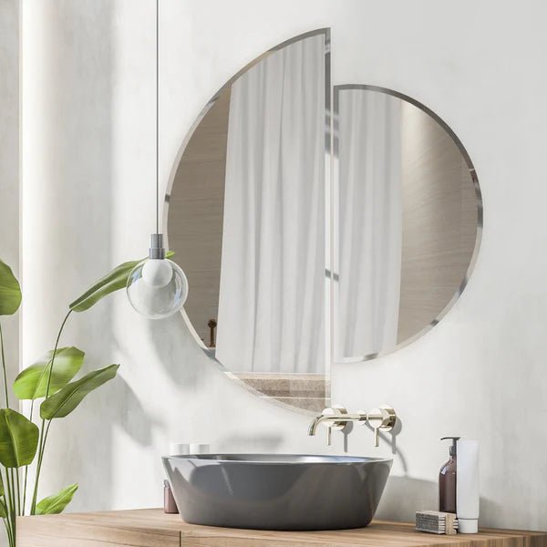 Scandinavian Frameless Beveled Semi Circle Mirror - Decor Smart