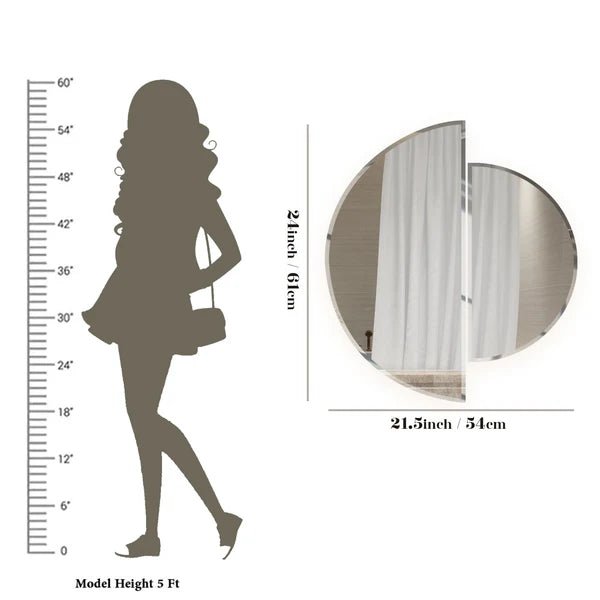 Scandinavian Frameless Beveled Semi Circle Mirror - Decor Smart