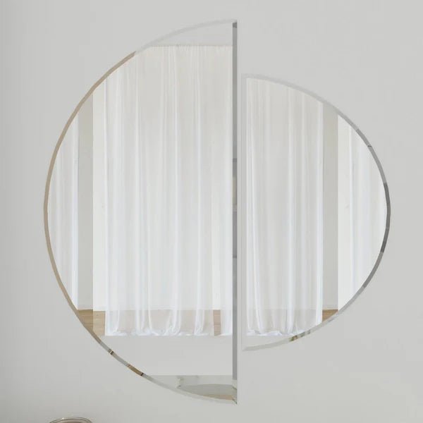Scandinavian Frameless Beveled Semi Circle Mirror - Decor Smart