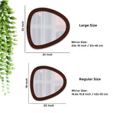 Scandinavian Pebble Shape Wooden Wall Mirror - Decor Smart