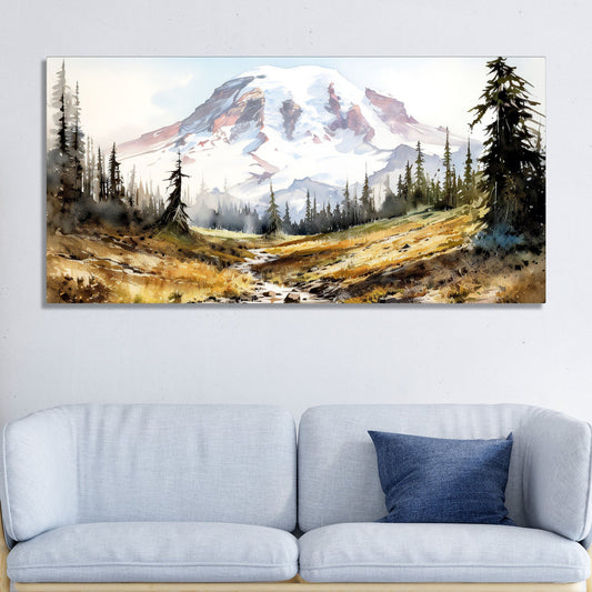 Scenery of Mountain Stream Canvas Wall Painting - Decor Smart