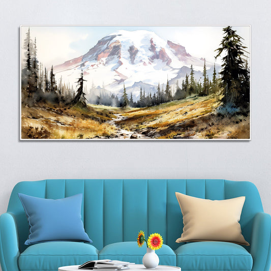 Scenery of Mountain Stream Canvas Wall Painting - Decor Smart