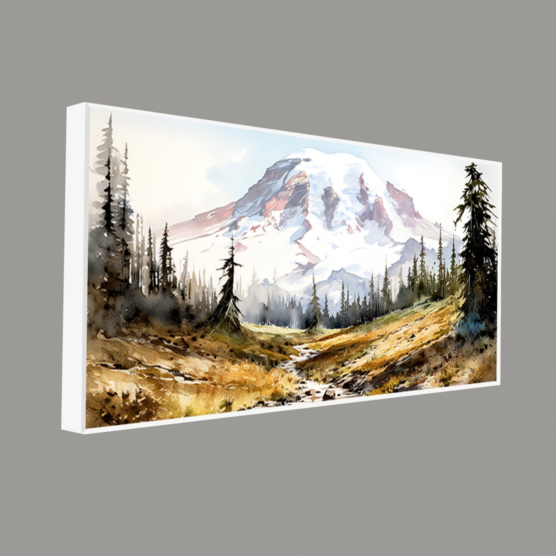 Scenery of Mountain Stream Canvas Wall Painting - Decor Smart
