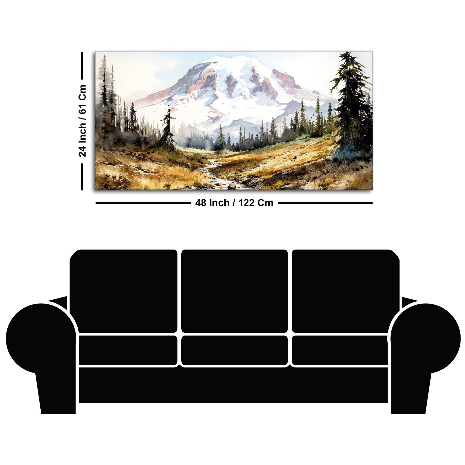 Scenery of Mountain Stream Canvas Wall Painting - Decor Smart
