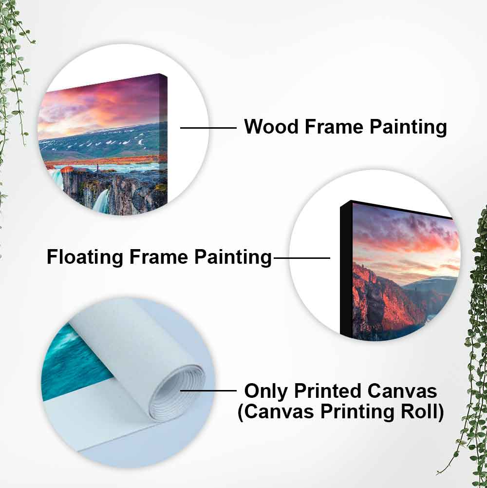 Scenery of Waterfall In Forest Canvas Wall Painting - Decor Smart