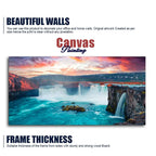 Scenery of Waterfall In Forest Canvas Wall Painting