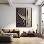 Sculptural Wall Decor with Geometric and Organic Elements