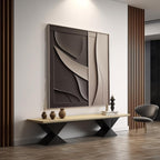 Sculptural Wall Decor with Geometric and Organic Elements
