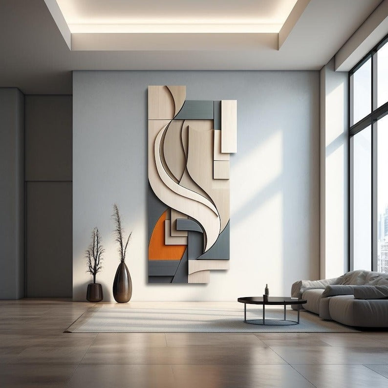 Sculptural Wall Hanging Art Modern Abstract Geometric Pattern