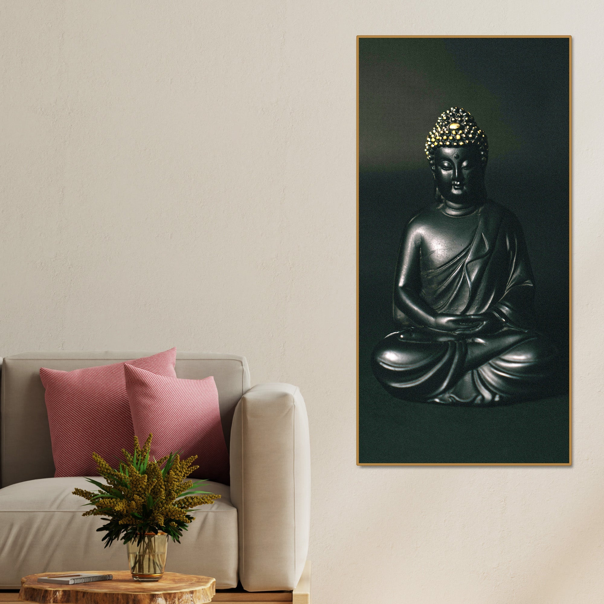 Sculpture of Gautam Buddha Canvas Wall Painting - Decor Smart