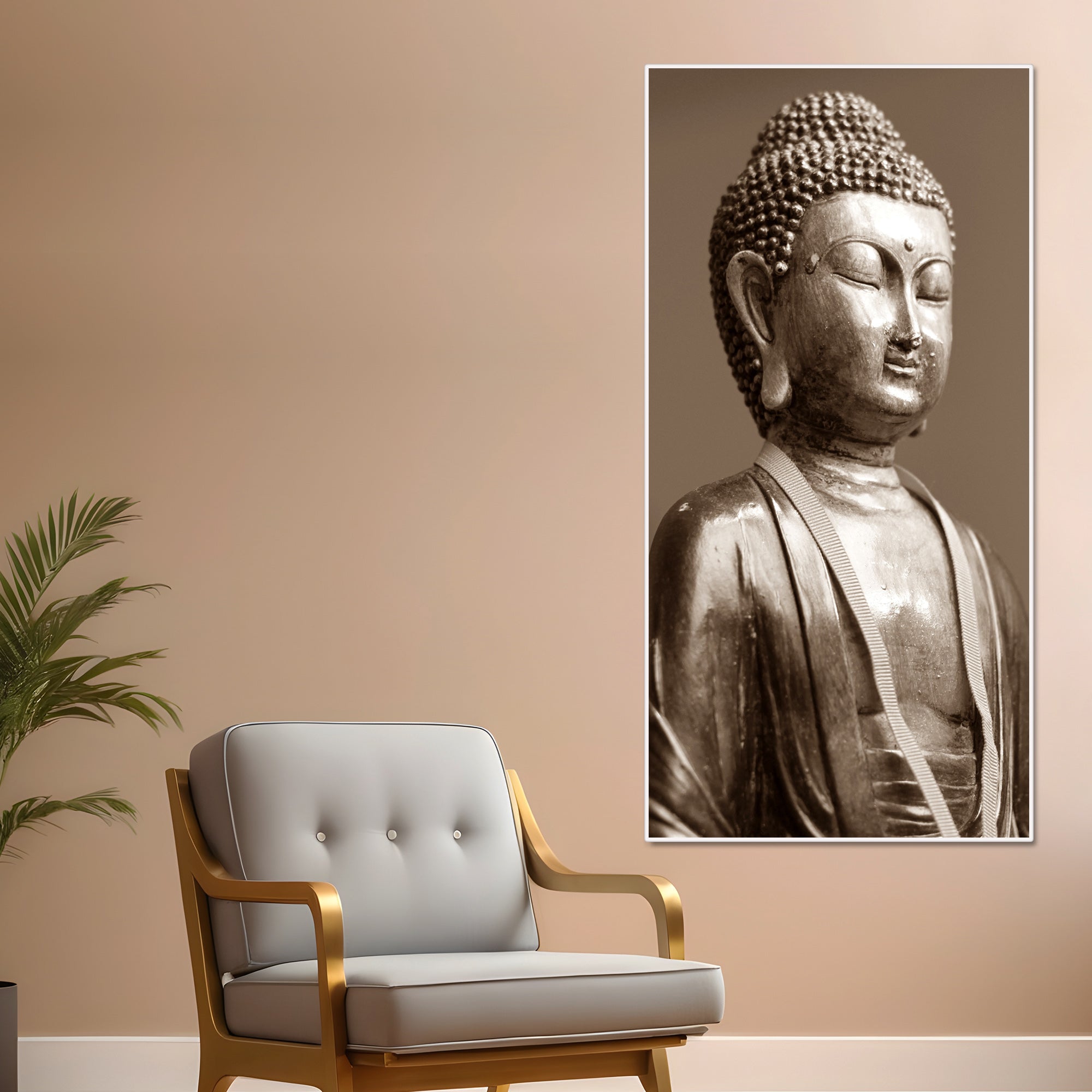 Sculpture of God Buddha Canvas Wall Painting - Decor Smart