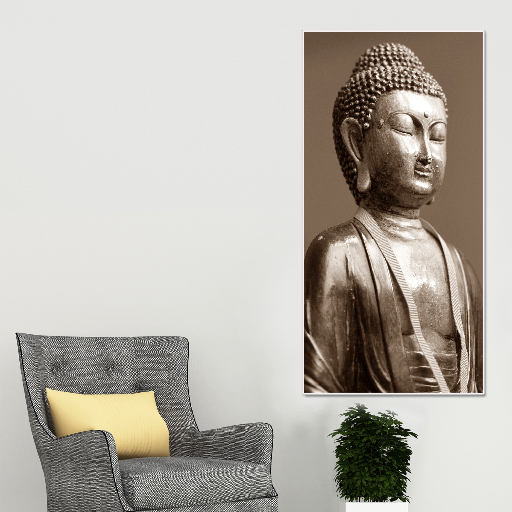 Sculpture of God Buddha Canvas Wall Painting - Decor Smart