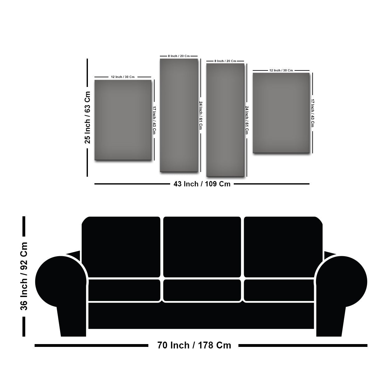 Seven Horses 4 Pieces Premium Canvas Bedroom Wall Painting - Decor Smart