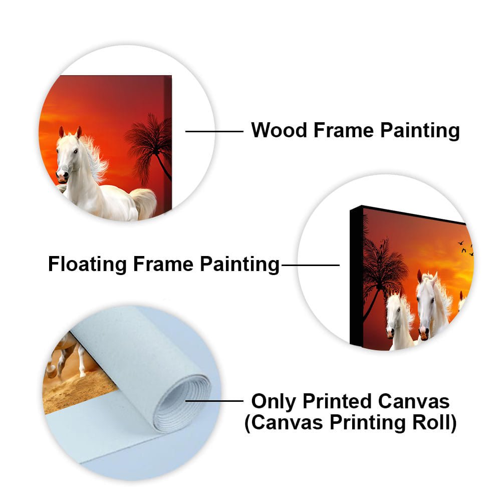 Seven Horses Running at Sunrise Premium Canvas Wall Painting - Decor Smart